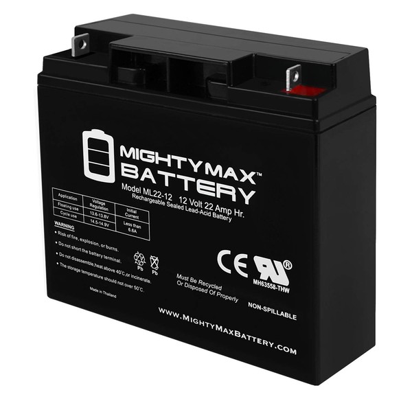 Mighty Max Battery ML22-12 - 12V 22AH UPS Battery Replaces 21Ah Leoch DJW12-20, DJW 12-20 Brand Product