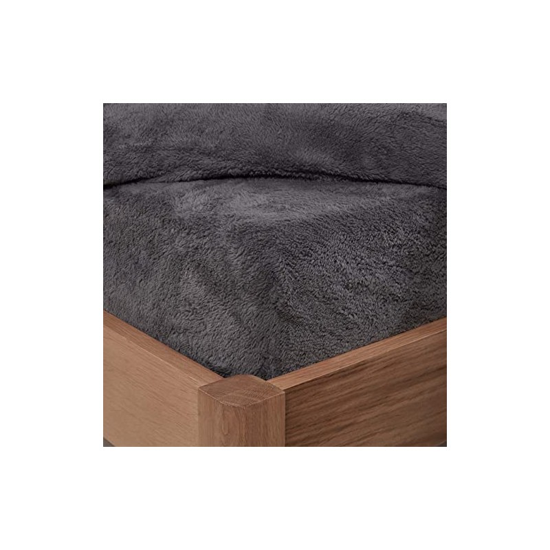 Brentfords Teddy Fleece Fitted Bed Sheet Plain Thermal Warm Soft
