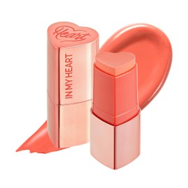 Touch in Sol In My Heart Stick Blush – Korean Multi-Use Cream for Cheeks, Lips & Eyes | Hydrating, Long-Lasting, Buildable Color with Shea Butter, Coconut Oil & Vitamin E | Sunset Coral, 0.25 oz