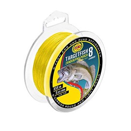 WFT TF8 Zander Yellow Fishing Line for Zander Fishing, Braided Line, Zander Line for Spin Fishing, Diameter/Load Capacity: 0.15 mm/10 kg Load Capacity