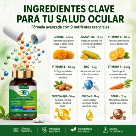 Suplemento Nutricional GWYNNE de Luteína, Zinc y Vitaminas Para Salud Macular y Ojo Seco en 90 Cápsulas
