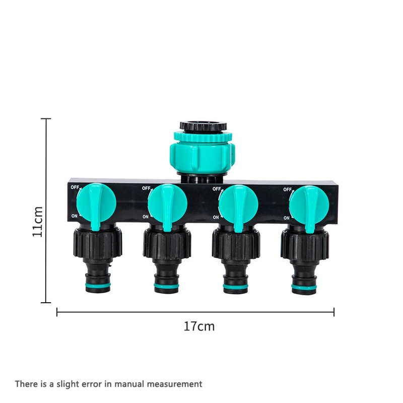 4-Way Garden Hose Splitter for Irrigation – Independent Valve Faucet