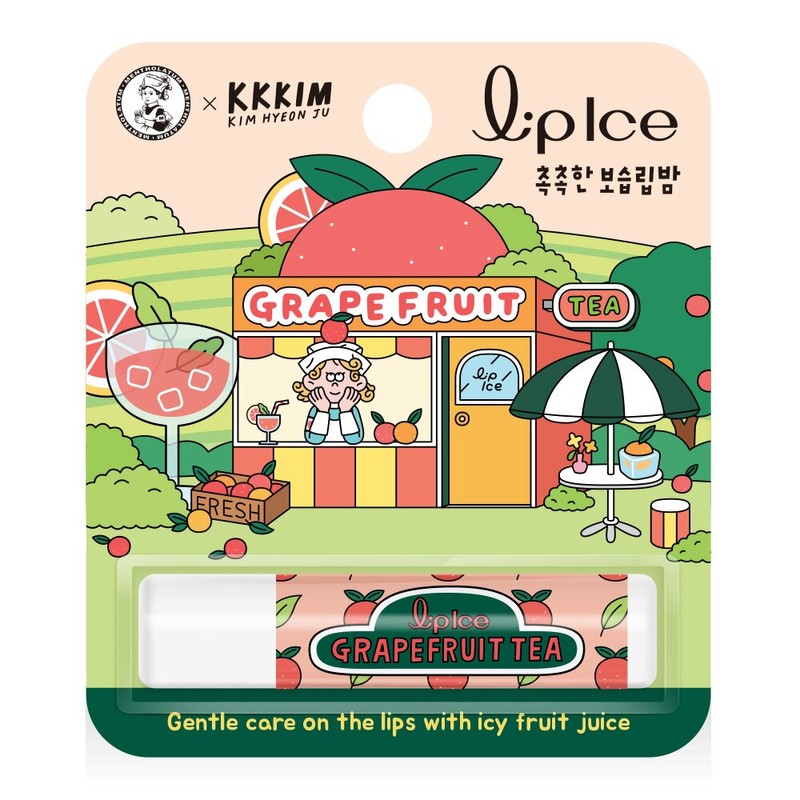 MENTHOLATUM Lip Ice Lip Balm 3.5g #Grape Fruit Tea -