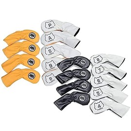 Golf Iron Covers 9 Piece Set 4-9, Pw, Aw, Sw Count Akita Inu (Beige)