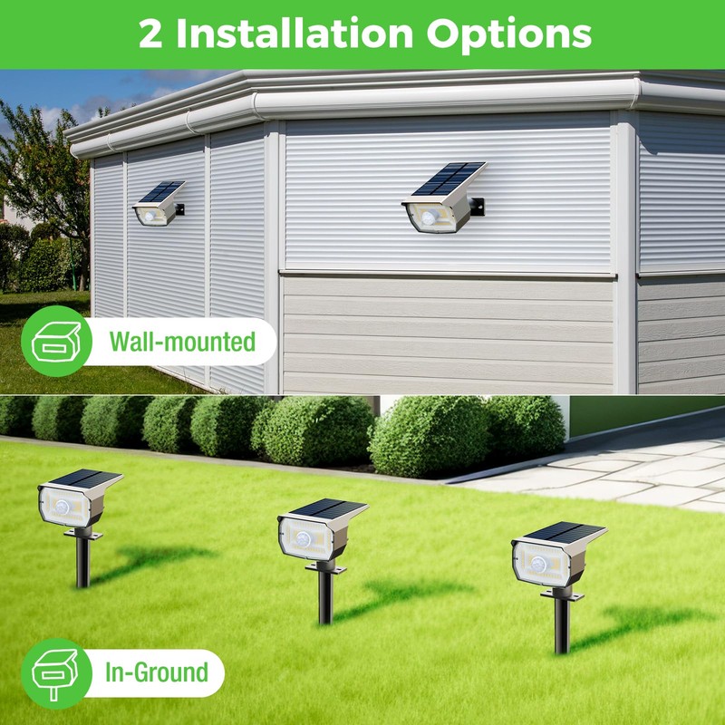 nipify Solar Spot Lights Outdoor Motion Sensor with 3 Modes,