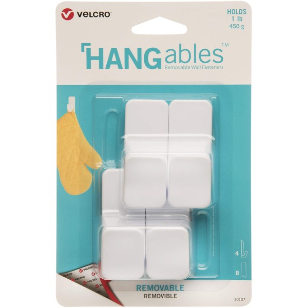VELCRO Brand HANGables Removable Wall Hooks | Easy-to-Remove Wall Fasteners