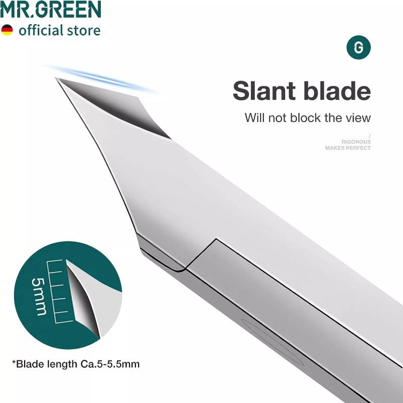 Mr.Green Alicate Para Cuticulas Mr.green, Acero Inox., Con Empujador