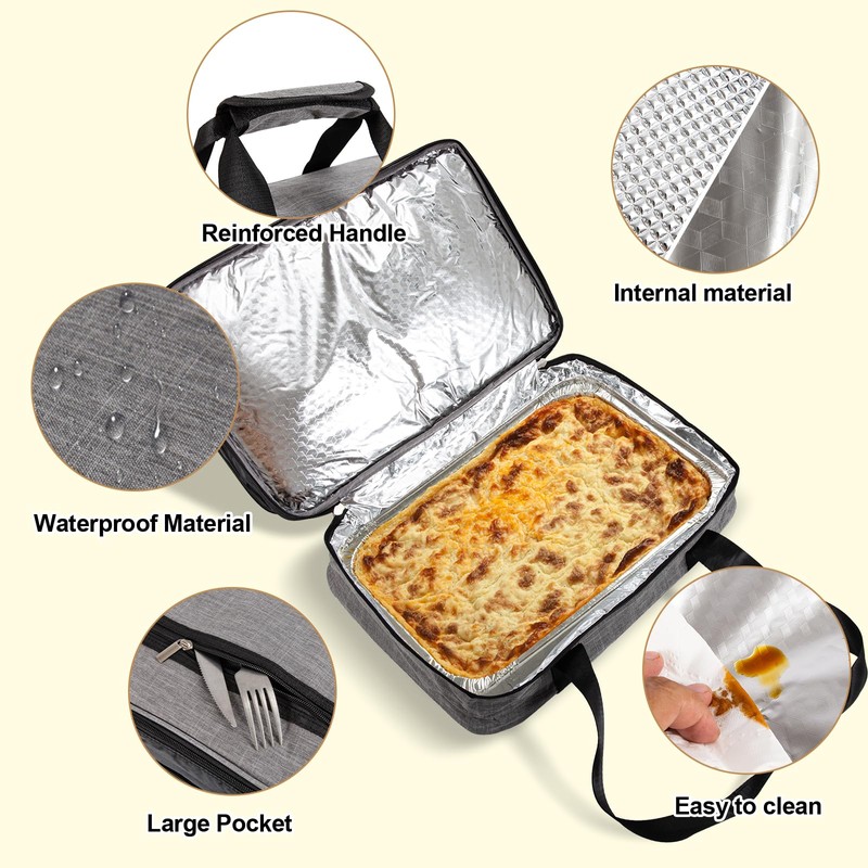 QEES Insulated Casserole Carriers for Hot or Cold Food,Double Decker