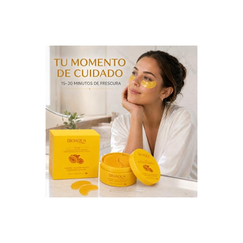 BIOAQUA Parches para Ojos de Cúrcuma y Colágeno, Hidratantes, 80