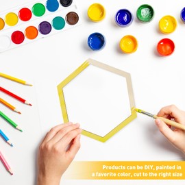 Honeycomb Wall Decor Set - Farmhouse Wooden Hexagon & Bee Art Wall Decor, Unfinished DIY Beehive Decor for Home, Office & Birthday Party Décor (Original Wooden Colour-1set)