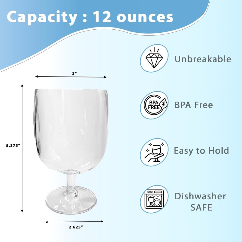 Lily's Home Set of 8 Unbreakable Poolside 12 oz Acrylic