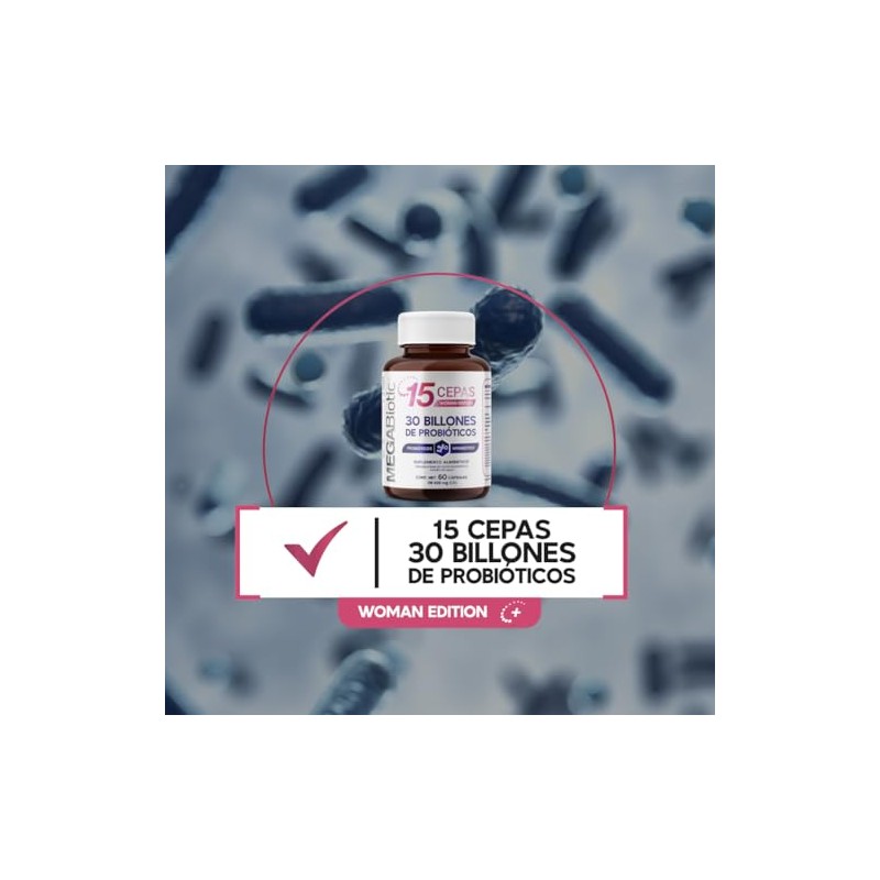 Megabiotic Probióticos Billones Cepas Cápsulas 570mg Porción