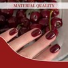 Mrltau Press On Nails Short Red, Press-On Nails Almond, Fingernails