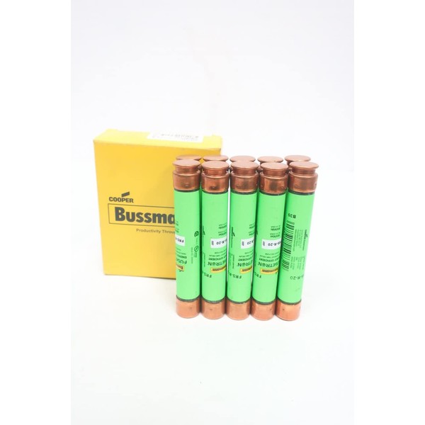 Box of 10 COOPER BUSSMANN FRS-R-20 Cartridge Fuse RK5 20A