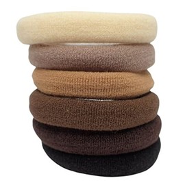 Topkids Accessories Thick Hair Bands for Women and Girls, Hair Bobbles Elastic HairBands Ponytail Holders Hair Ties Hair Elastics Hairbands Women (Brown Shades)
