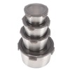 4Pcs Stainless Steel Preservation Box Large Capacity Round Food Storage