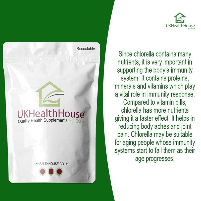 UKHealthHouse Premium Chlorella Tablets 500mg Gluten Free Non GMO Vegetarian