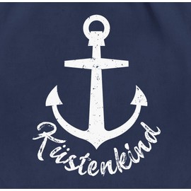 Shirtracer - Gym Bag Backpack - Sayings Statement - Coastal Child with Anchor - White, 01 Navy Blue