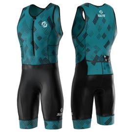 SLS3 AG Triathlon Suit Men - Durable FRT Sleeveless Trisuit Men - Lightweight Mens Tri Suit, 2 Pockets (Artic Blue, Medium)