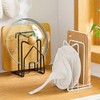 SUNFICON Pot Pan Lid Holder White Chopping Board Rack Cutting
