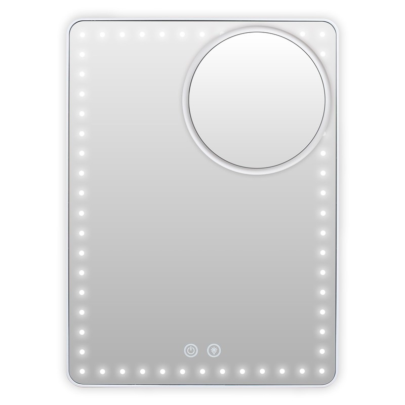 Floxite LED Lighted Tablet Mirror with 15X Magnification, Ultra Bright