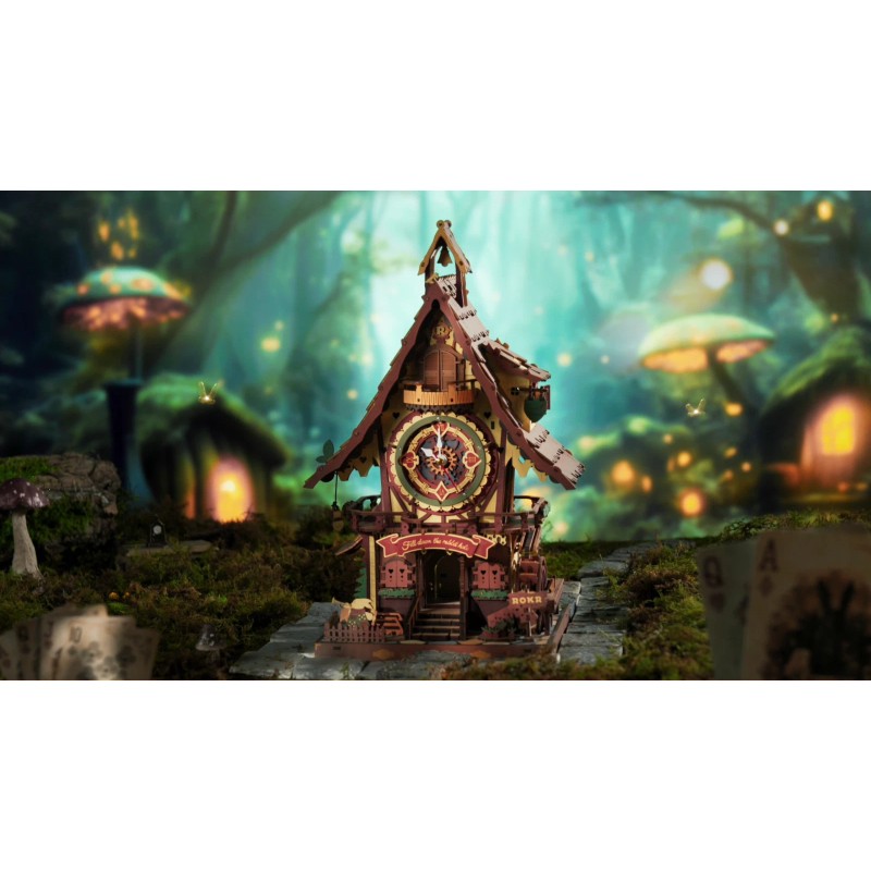 ROKR Cuckoo Clock 3D Wooden Puzzle DIY Model Kit Budding