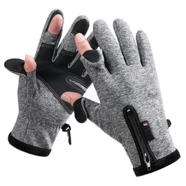 KEYDUACU Women's Men's Winter Gloves, Cold Weather Warm Gloves,Running,Hiking,Fishing,Hunting,Finger Touch Screen Gloves (Grey, XL)