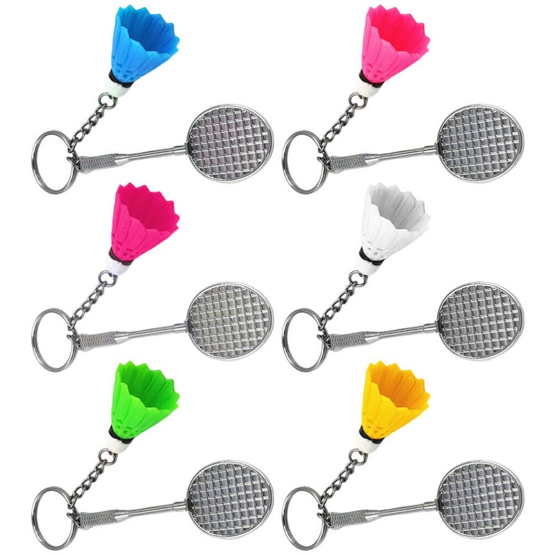 Operitacx Badminton Keychain Set Key Ring Decorations Shuttlecocks for Backpack