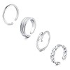 Briana Williams 4pcs Toe Ring stainless steel Adjustable Open Silver