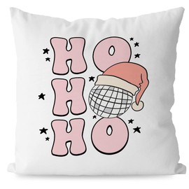 JIMOWANG Retro Pink Preppy Christmas Ball Throw Pillow Case Modern Cushion Cover Square Pillow Cover Decoration for Sofa Bed Chair Car 18 x 18 Inches