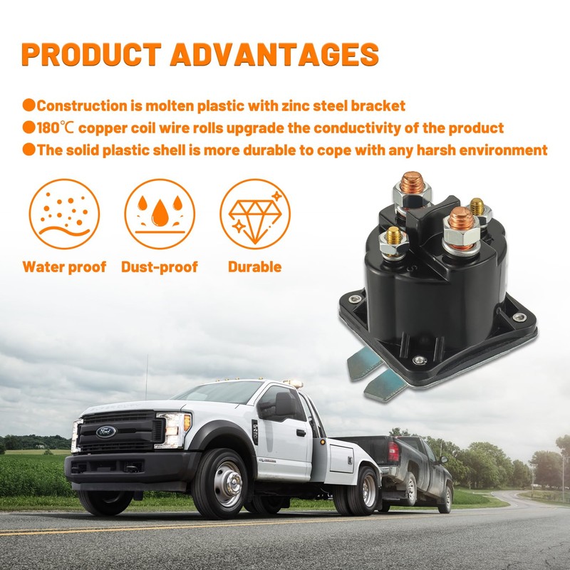 HUAREW Dump Trailer Solenoid 12V 4 Terminal 100 Amp Intermittent