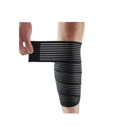 Elastic Bandage Wrap Knee Brace - 4 Packs - Adjustable Compression Belt for Knee Brace, Ankle Brace, Wrist Brace, Elbow Brace and Calf Sleeve, Black Color Elastic Bandages
