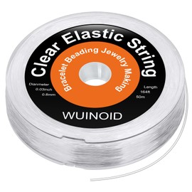 0.8 mm Clear Bracelet String, Elastic String for Bracelets Jewelry Making, Necklaces, Beading and Crafts, Friendship Stretchy Bracelet Beads Cords & Threads WUINOID