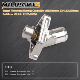 MILIPARTS Upgrade Aluminum Engine Coolant Thermostat Housing Compatible With Infiniti EX35 EX37 FX35 FX37 G25 G37 I30 M35h M37 Q40 Q50 Q60 Q70 Q70L QX50 QX60 QX70 Nissan 370Z Maxima 1996-2019 3.0L