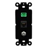 RiteAV 1 Port Fiber Optic Jack SC Simplex APC + Cat6 + Coax Wall Plate - Rocker Black/Black