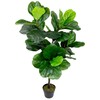 Northlight 4' Potted Two Tone Green Artificial Wide Fiddle Leaf
