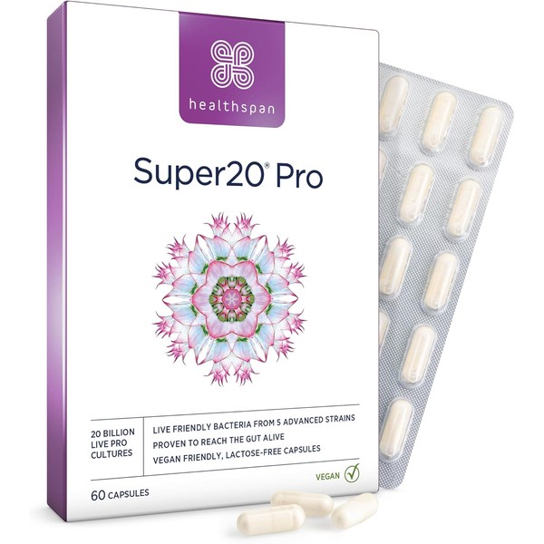 Healthspan Super20 Pro – 20 Billion Live Cultures per Capsule