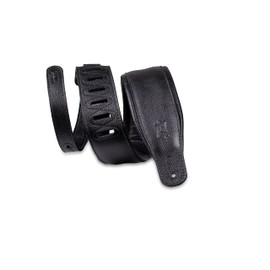 Levy's Leathers 3.25” Wide Garment Leather Guitar Strap in Black with Black Backing (M26GP-BLK-BLK)