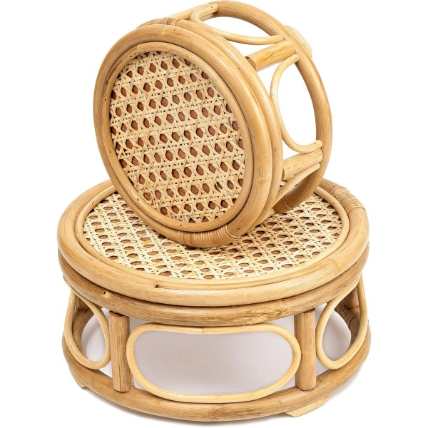 Does not apply Set of 2 Large Rattan Wicker round
