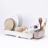 Zuutii Dish Drying Rack with Drainboard,Expandable(17.5-25.4") Large Dish Rack,Sink Dish