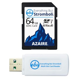 Everything But Stromboli 64GB SD Card Class 10 UHS-1 U3 Speed C10 V30 64G SDXC Memory Card for Compatible Camera, Computer, Video Camcorder Bundle with (1) SD & Micro Card Reader