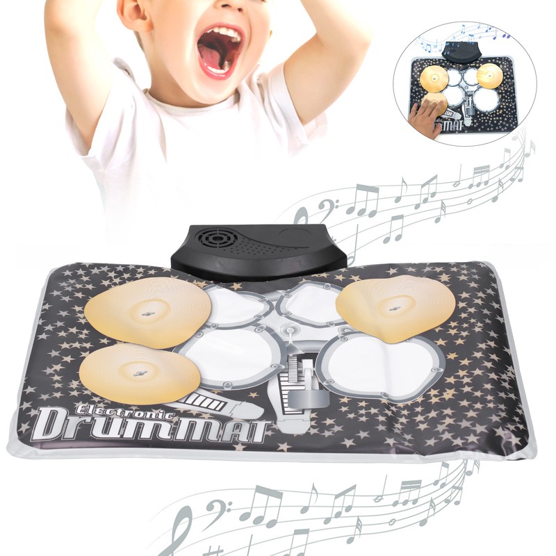 Electronic Drum Pad Mini Portable Foldable for Children Musical Instrument