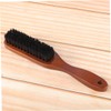 Minkissy 1pc Beard Brush Wooden Handle Portable Pig Bristle Styling