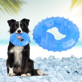 Pssopp Robustes Hundespielzeug langlebige Hunde Kauspielzeug Hunde Interaktives Spielzeug Kreatives Kühlen Spielzeug Donuts Zahnen Snack Sommertraining Spielzeug