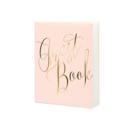 Wedding Guest Book Powder Pink and Gold 20 x 24.5cm with 22 pages