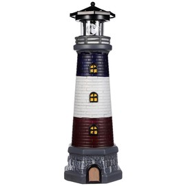 Yardwe Solar Garden Lighthouse Decor Waterproof Outdoor Solar-Powered Lighthouse Statue for Yard Lawn Patio Landscape Lighting
