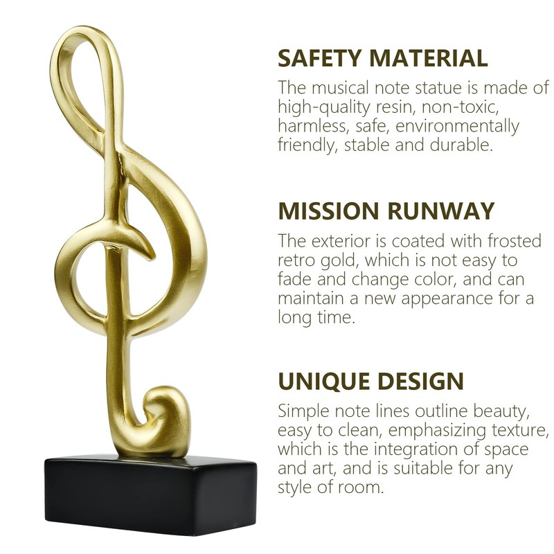 Bakiauli Musical Notes Statues, Small Musical Notes Decorative Desk Ornaments