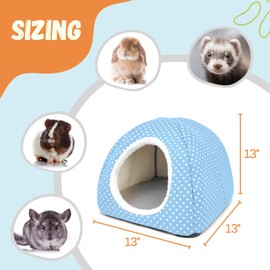 Tierecare 2 Pack Rabbit Hideout Large Bunny Bed Washable Rabbit House and Hideout Fleece Guinea Pig Hiding Hut for Indoor Bunnies Small Animal Hideaway