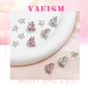 YAEISM 12PCS Nail Art Charms Crystal Heart Nail Charms 3D