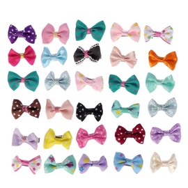 Ipetboom 30pcs Dog Grooming Clips, Dog Hair Clips Cute Puppy Dog Small Bowknot Hair Bows for Small Dogs, Dog Hair Accessories Bow Perfect for Pet Grooming, Random Color